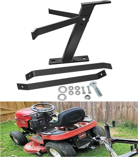 Vista 6 de Enganche de remolque para tractor de césped, kit de enganche de cortacésped profesional de jardín resistente compatible con cortacéspedes John Deere
