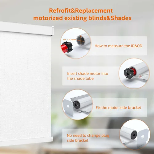 Vista 2 de Veromoda Motor de persiana enrollable de 110 V, motor eléctrico para persianas enrollables, para persianas motorizadas inteligentes de 1.5