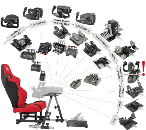 Vista 2 de SimFab Modular Flight Simulator Pit For General, Civil and Commercial Aviation, MSFS Edition, Compatible With Logitech, Honeycomb, Turtle Beach, CH