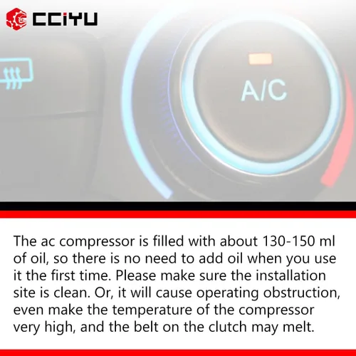 Vista 7 de CCIYU Compresor de aire acondicionado con embrague A/C compresor de aire para coche 2006-2012 para Dodge Attitude 1.6L Compresor de aire