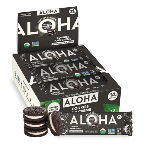 Vista 22 de ALOHA Barras de Proteína Orgánicas a Base de Plantas - Paquete de Variedad de 6 Sabores - 12 Unidades, Barras de 1.9oz - Aperitivos Veganos, Bajo