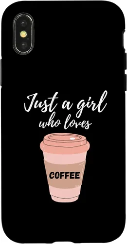 Vista 5 de Just A Girl Who Loves Coffee Funny Java Lover Design Cute Case for iPhone 16