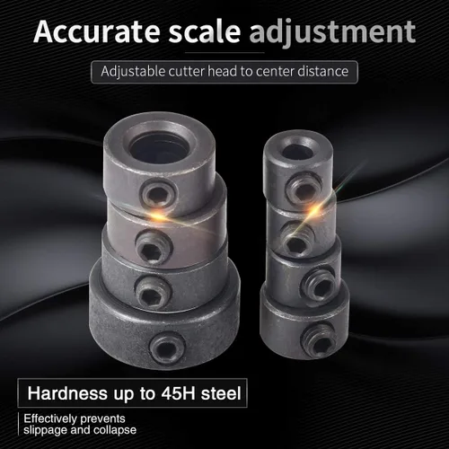 Vista 4 de KATUR 8 piezas de broca de carpintería de profundidad, collares de parada de anillo, posicionador con llave hexagonal para apretar y parar, juego