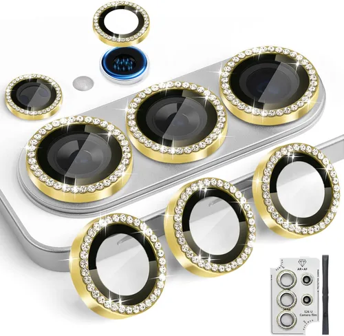 Vista 43 de Protector de lente de cámara para Galaxy S26, cubierta individual de lente de anillo de aleación de aluminio de vidrio templado con bandeja de Negro