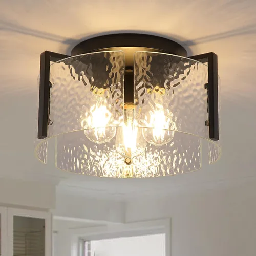 Vista 10 de Moderna lámpara de techo semiempotrada, lámpara de pasillo de níquel para montaje en techo, iluminación regulable para vestíbulo, cocina, lámparas