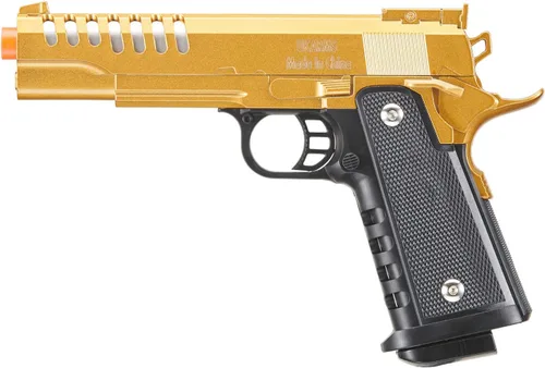 Vista 2 de Doble doble 2011 Airsoft pistola ligera oro y negro aleación primavera