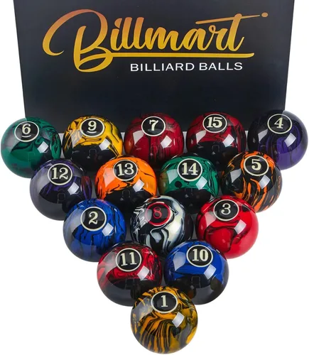 Billmart - Accesorios de Mesa de Billar de Bolas de Pool Premium, 2-1/4" Tamaño Regulación, Juego de 16 Bolas de Billar | Premium, Regulation Size,