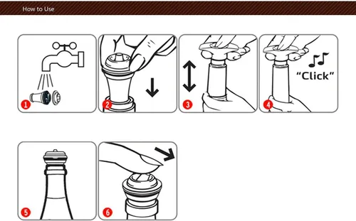 Vista 7 de Juego de 6 tapones de goma para preservar el vino
