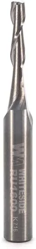 Whiteside Router Bits RU1600 Broca espiral estándar con carburo sólido de corte ascendente de 1/8 pulgadas de diámetro de corte y longitud de corte