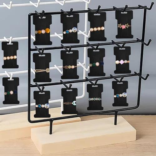 Vista 7 de Mototo 200 tarjetas de exhibición de pinzas para el cabello, pasadores para el cabello, soporte de exhibición de joyas, cartón de papel rectangular