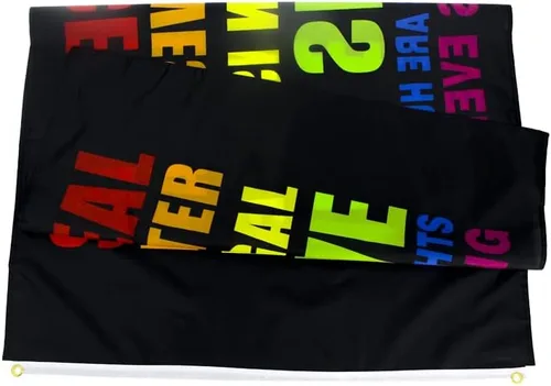 Vista 2 de ANJOR Bandera Science Is Real de 3 x 5 pies – Black Lives Matter Flags BLM con ojales de latón de 3 x 5 pies