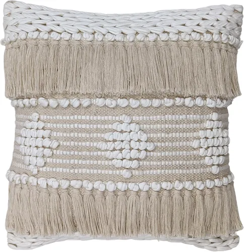 Vista 15 de Trade Star Funda de almohada Kilim de 100% algodón, estilo bohemio, copetudo, funda de almohada del suroeste, funda de cojín decorativa tejida a