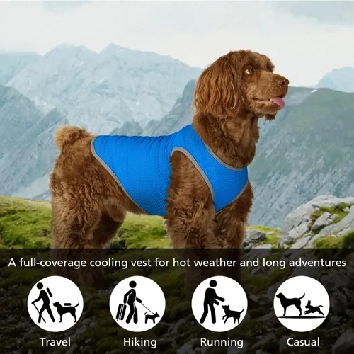 Vista 6 de Paquete de 2 camisas refrescantes para perros, camisa de malla ligera transpirable para perros pequeños y niños, camisas sin mangas de protección