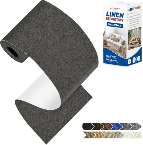 Vista 126 de Parches de reparación de lino grueso, parches de tela autoadhesivos, tamaño extra de 8 x 11 pulgadas, multicolor, se pueden utilizar para sofá Gris