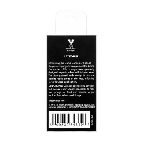 Vista 5 de e.l.f. Esponja correctora de camuflaje, esponja de maquillaje con espuma sin látex y extremos de doble punta para mezclar, vegana y libre