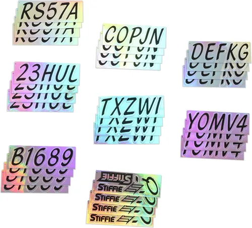 Vista 4 de STIFFIE Whipline - Calcomanías de registro para botes y PWC de 3 pulgadas, color negro y arcoíris, cromadas