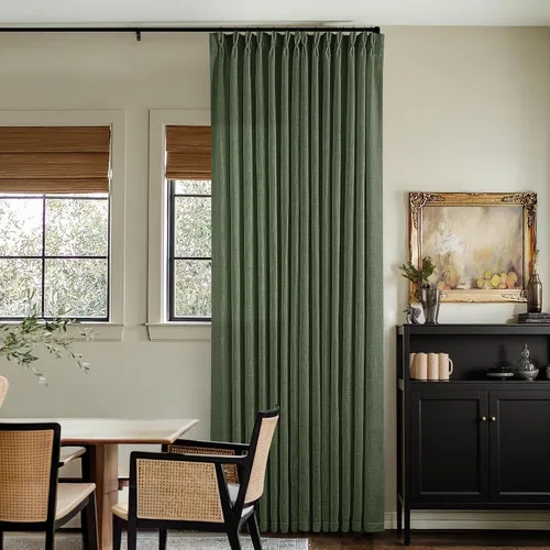 Vista 106 de Cortinas de lino para cocina o sótano, estilo bohemio o de casa de campo, semitraslúcidas, con pliegues pinzados, cortinas cortas tipo café - 2