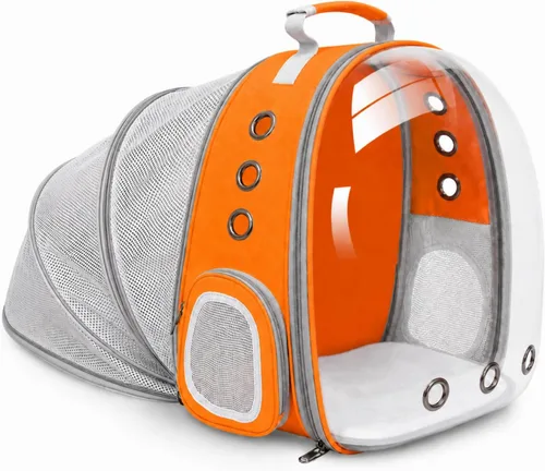 Vista 10 de Mochila extensible para gatos con ventana de burbujas y malla, color negro