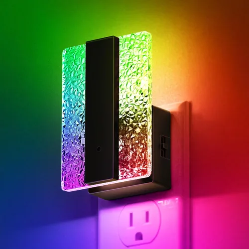Vista 7 de DORESshop - Luces nocturnas LED enchufables en la pared, luz nocturna moderna con sensor de crepúsculo a amanecer, luces nocturnas decorativas