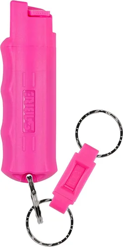 SABRE Spray de defensa 3 en 1 – Spray de pimienta, gas lacrimógeno y tinte UV, llavero de liberación rápida para fácil transporte, agarre con un