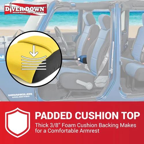 Vista 4 de Diver Down Funda de neopreno para consola central, compatible con Jeep Wrangler JL y Gladiator JT 2018-2023, cubierta de consola central Jeep Rojo