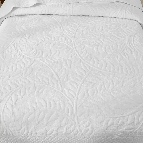 Vista 3 de MarCielo Juego de ropa de cama de 3 piezas, 100 % algodón, juego de colcha de gran tamaño, ligero y bordado, estilo rústico, T0