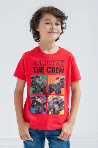 Vista 2 de Monster Jam Paquete de 3 camisetas para niños pequeños a grandes Grave Digger El Toro Loco Monster Mutt