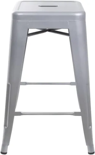 Vista 249 de GIA Taburete de mostrador sin respaldo de 24 pulgadas, cantidad de 4, bronce con asiento de madera clara