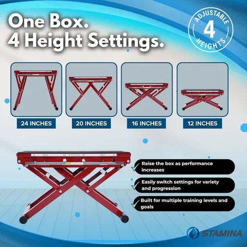 Vista 4 de Stamina X, caja Plyo de altura ajustable