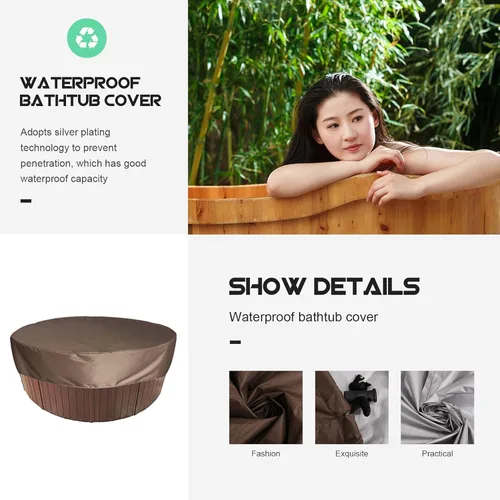 Vista 6 de DOITOOL Cubierta redonda para piscinas sobre el suelo, 6 protectores solares redondos para piscina inflable y piscinas enterradas para reducir