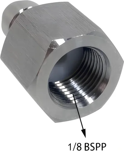 Vista 6 de Adaptador universal de enchufe de desconexión rápida de 0.315 in, rosca hembra BSPP de acero inoxidable de 1/8 pulgadas, accesorios de carga PCP