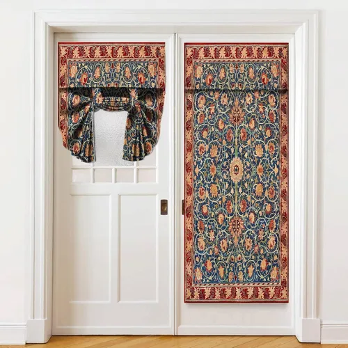 Vista 18 de Cortinas de puerta negras y rojas para ventanas de puerta, estampado de leopardo y cebra, cortinas de ventana para puerta de vidrio francesa Piel