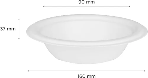 Vista 8 de KARAT EARTH KE-BBR12-1C PFAS - Cuenco redondo desechable compostable ecológico de 12 onzas, 1 compartimento, color blanco, caja de 1000