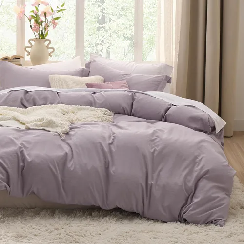 Vista 35 de Bedsure Funda de edredón de tamaño King suave y prelavada, gris oscuro, 3 piezas, 1 funda de edredón de 104 x 90 pulgadas con cremallera y 2 fundas
