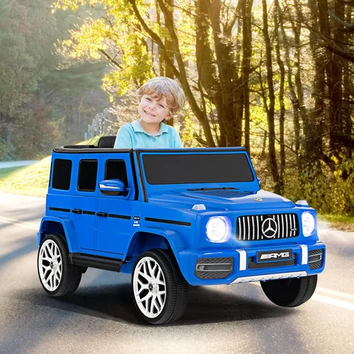 Vista 2 de INFANS Mercedes Benz G63 - Vehículo eléctrico de 12 V con control remoto, puertas dobles abiertas, música, Bluetooth, suspensión de ruedas, funciona