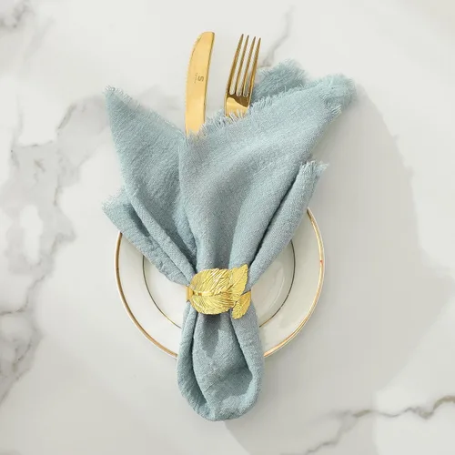 Vista 5 de Juego de 12 servilletas de lino Kukinta, servilletas de tela de algodón hechas a mano versátiles de 17x17 pulgadas, servilletas de mesa de tela