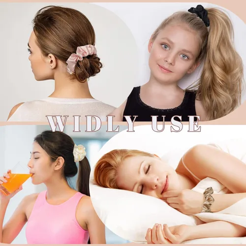 Vista 6 de XunYee 24 bandas elásticas de seda satinada para el cabello, accesorios de regalo para despedida de soltera, despedidas de soltera, hadas, mujeres