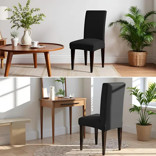 Vista 4 de Dioxide Fundas de Silla de Alto Estirar para Sillas de Comedor, Juego de Fundas de Silla de Comedor Lavables de 4, Fundas de Asiento de Silla