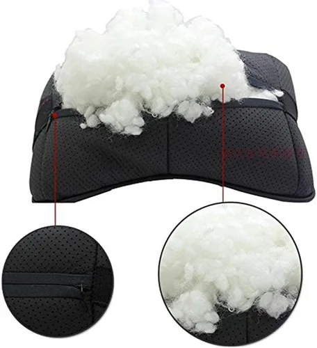 Vista 5 de 2 fundas de cuero para reposacabezas de automóvil, fundas de cojín para almohada (beige)