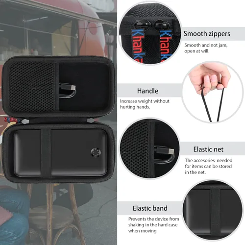 Vista 8 de khanka Funda de viaje rígida de repuesto para banco de energía Anker 347 (PowerCore 40K), batería de 40,000 mAh, solo funda (negro)