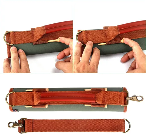 Vista 5 de TOURBON Bolsa de lona ligera para palos de golf con correa para el hombro