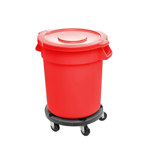 Vista 4 de Bote de basura comercial redondo negro de 20 galones / contenedor de ingredientes, cubo de basura de cocina, cubo de basura interior, papelera