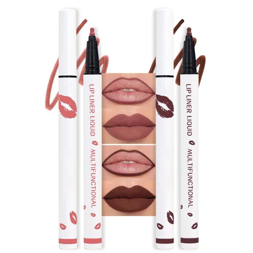 Vista 17 de evpct Lápiz Marcador de Línea de Labios Líquido de Larga Duración, Resistente al Agua, Rojo Oscuro Mate, Marcador de Línea de Labios y Lápiz Labial