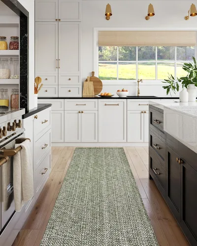 Vista 66 de LEEVAN Alfombra de Pasillo de Cocina Lavable, 2' x 4.3' Alfombras de Baño Bohemias de Algodón Tostado Reversible para Entrada, Alfombra de Pasillo