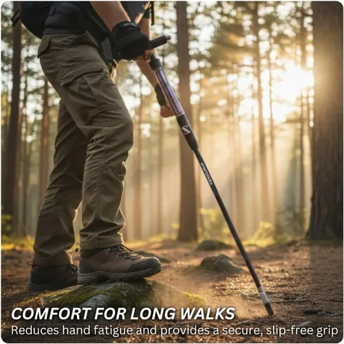 Vista 7 de SmartstickX Mango en forma de T para bastón de autodefensa, agarre mejorado, soporte mejorado para caminatas largas, ajuste duradero y cómodo