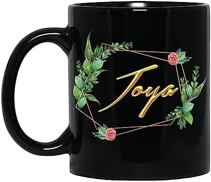 Coffee Mug Personalized Name Joya Mug for Women Girls Wife, Mother, Custom Name Flower Coffee Mug, Name Coffee Cup, Floral Design, Personalized Gift
