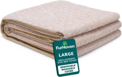 Vista 23 de Furhaven - Funda de repuesto ultraafelpada para cama de perro, color chocolate, jumbo (XL)