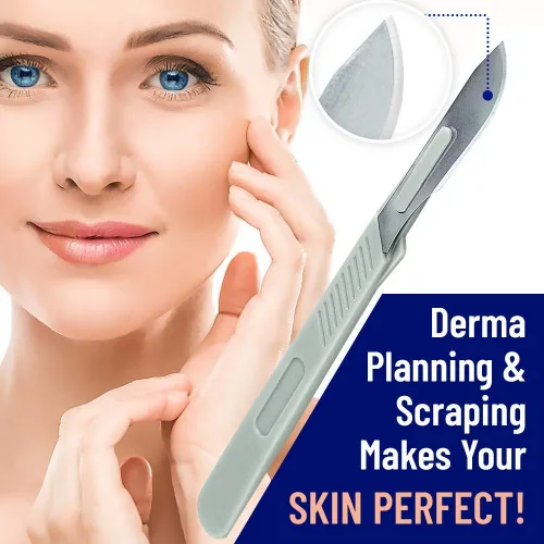 Vista 5 de Bisturí desechable 10 y 11, paquete de 20 cuchillas dermaplaning con mango de plástico, bisturí quirúrgico, cuchillas quirúrgicas Dermablade