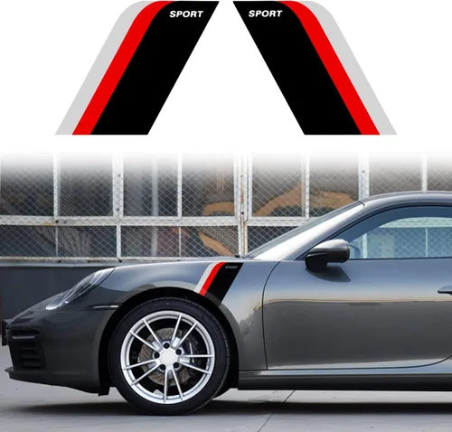 QianBao Adhesivos de vinilo para guardabarros de coche, protección lateral, diseño de rayas, universal, resistente a los arañazos, 2 unidades, color