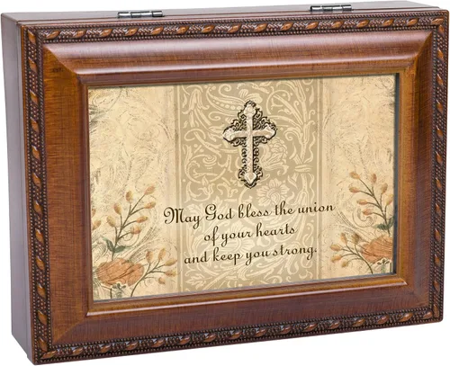 Vista 7 de Cottage Garden Caja de música de grano de madera de bodajoyero juega Ave Maria